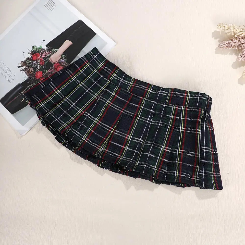 Sexy Pleated mini Skirts Women Summer high Waist Micro Plaid Skirt Pink Black cute Skirts Student Girls Harajuku Goth Y2k Skirt