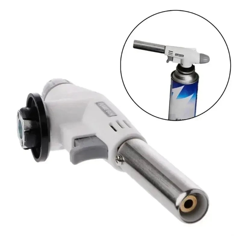 Portable Metal Flame Gun Butane Gas Welding-Burner Welding Gas Burner Flame Gas Torch Flame Gun Blow for BBQ Camping Cooking