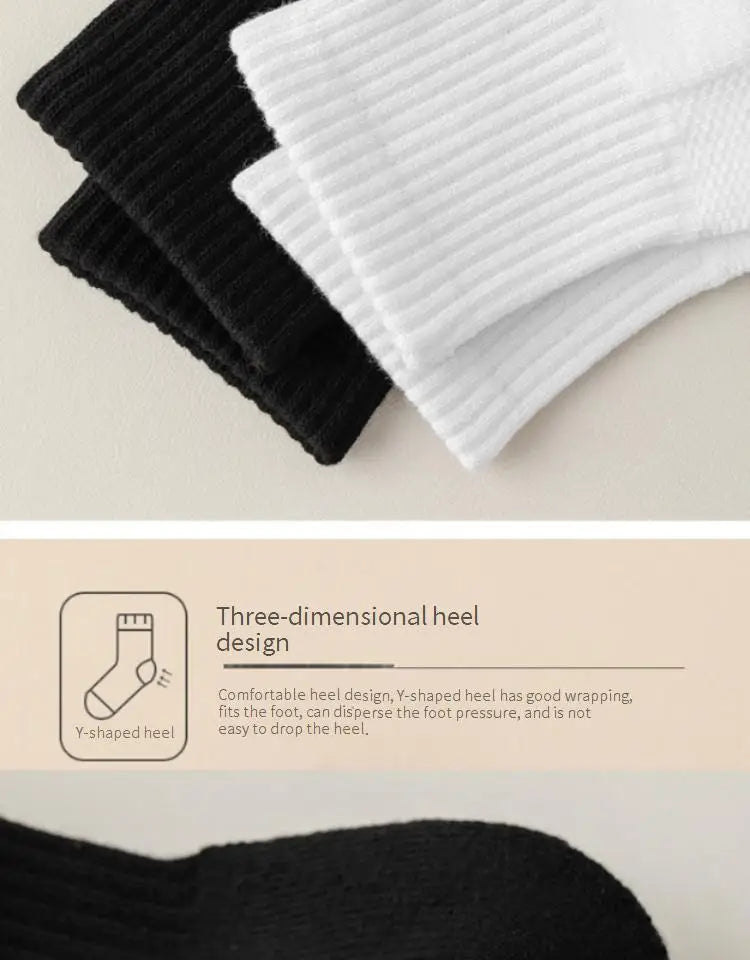 1pairs Socks Men's Cotton Deodorant Winter Towel Bottom with Velvet Mid-tube White Stockings Thickened Sports Basketball Socks