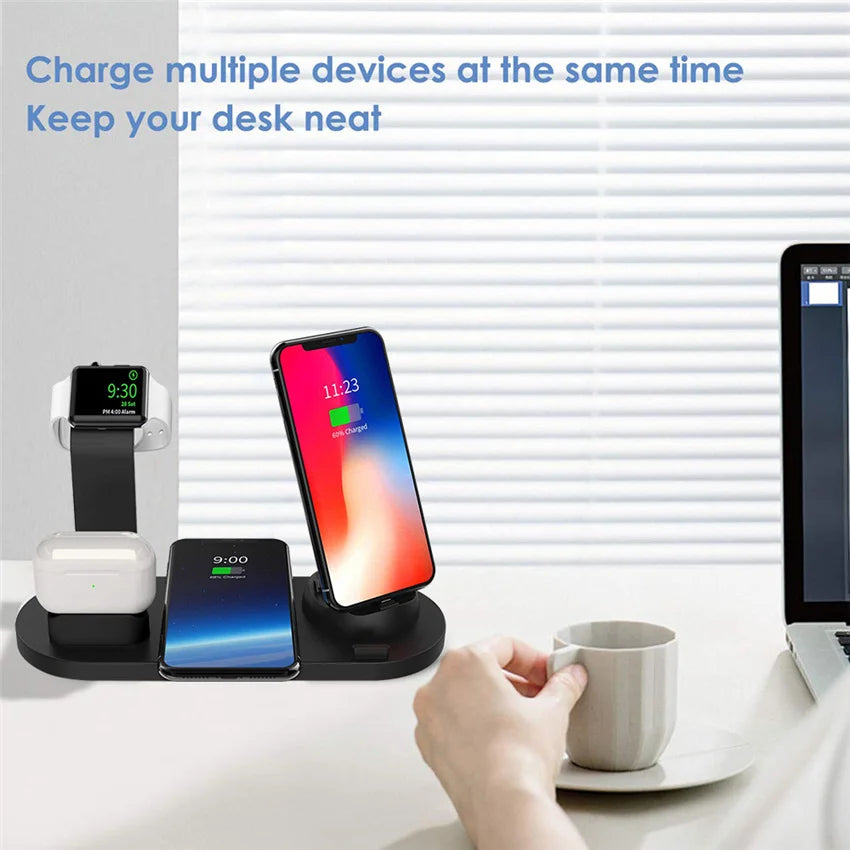 30W 7 in 1 Wireless Charger Stand Pad For iPhone 14 13 12 Pro Max Apple Watch Airpods Pro iWatch 8 7 Fast Charging Dock Station