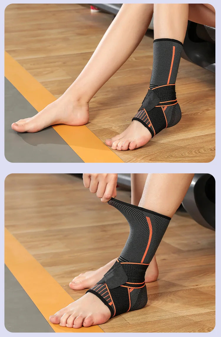 1PC Pressurized Bandage Ankle Support Ankle Brace Protector Foot Strap Elastic Belt Fitness Sports Gym Badminton Accessory