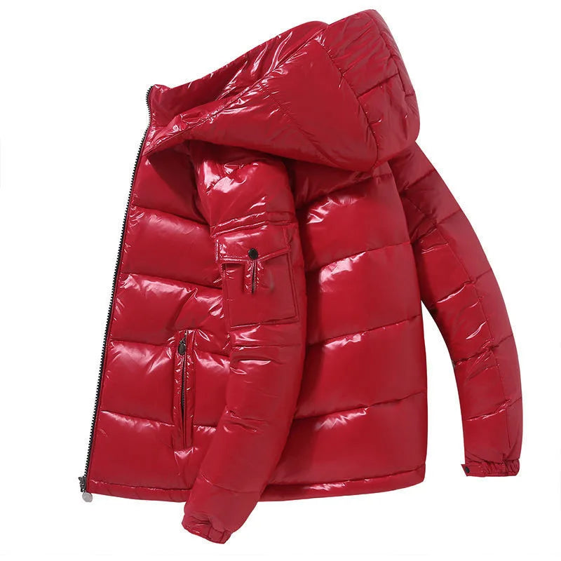 Winter New Short Duck Down Jacket Men's and Women's Fashion Brand Thickened Warm Cold Proof Zipper Hooded Pocket Padded Coat