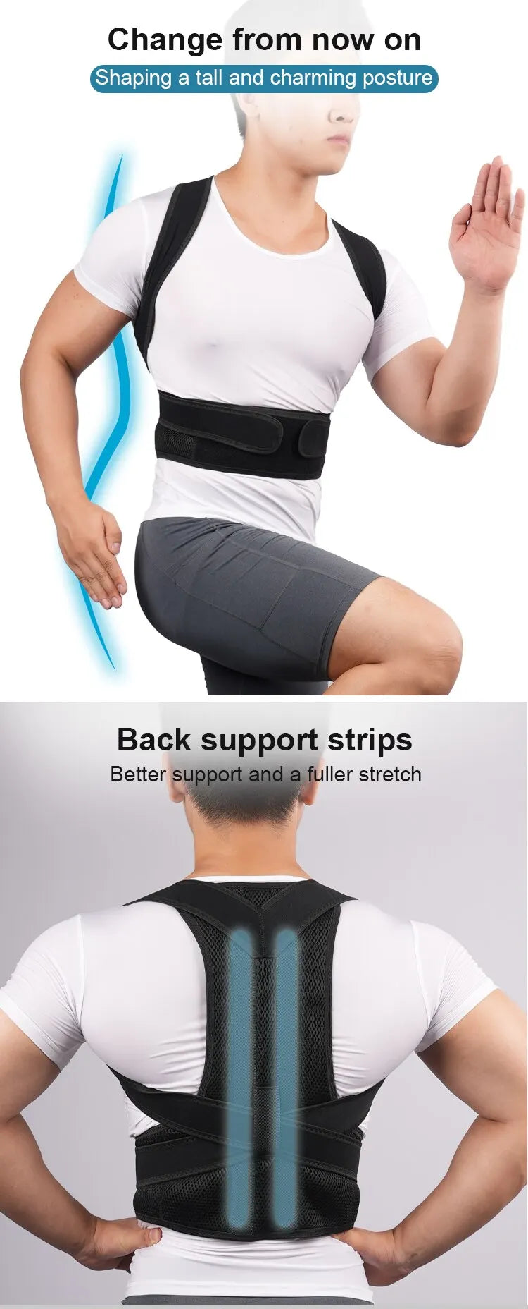 Back Brace Posture Corrector Back Lumbar Support Shoulder Posture Support for Improve Posture Provide Back Pain Relief Unisex