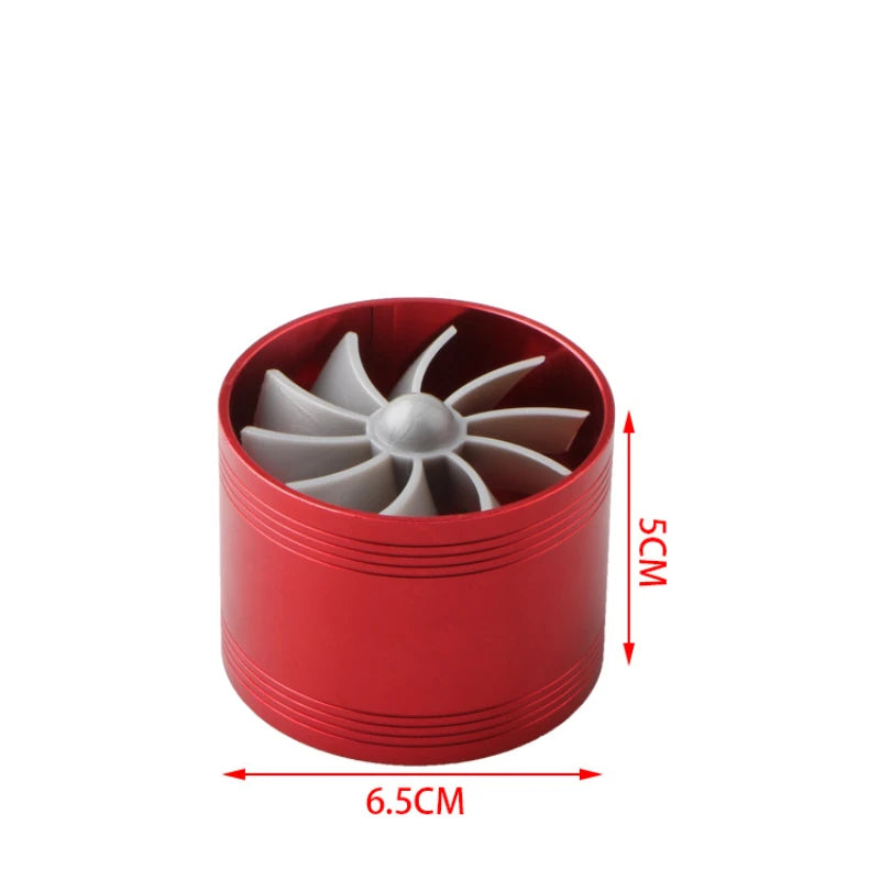 Auto Car Air Intake Turbine Refit Turbo Gas Fuel Oil Saver Fan Turbo Supercharger Turbine Fit for Air Intake Hose Dia 50*65mm