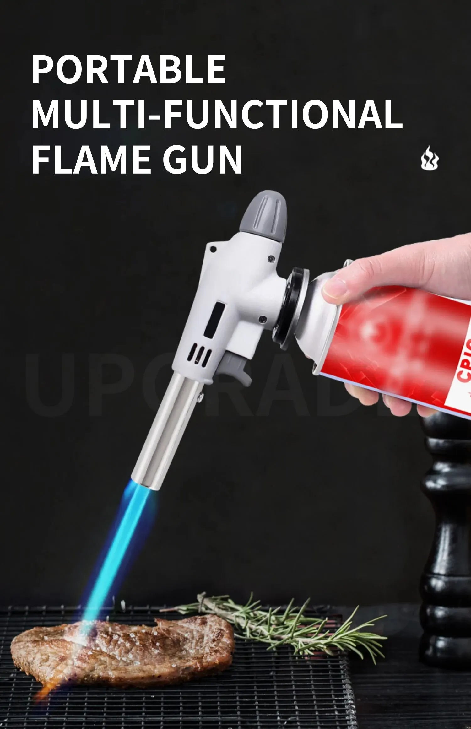 Portable Metal Flame Gun Butane Gas Welding-Burner Welding Gas Burner Flame Gas Torch Flame Gun Blow for BBQ Camping Cooking