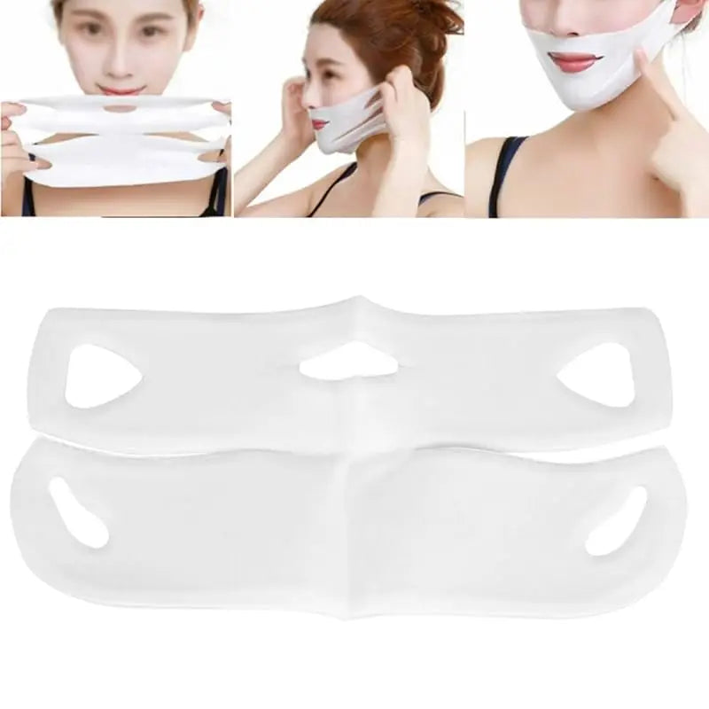 V Shaped Slimming Face Mask 5pcs Double Chin Reducer Strap Chin Contour Firming Tightening Strap Face V Line Lifting Mask