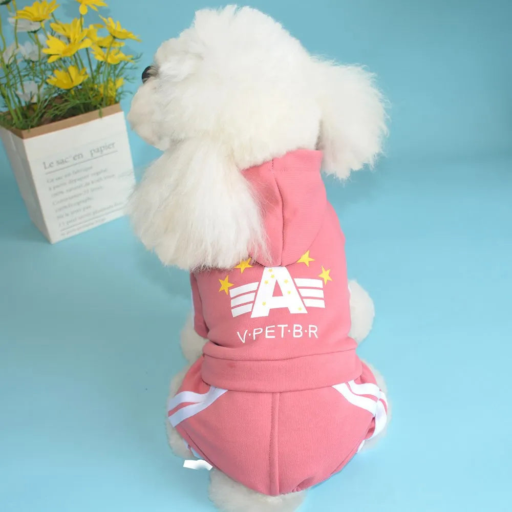 Dog Pet Sports Clothes Apparel Golden Velvet Dog Cat Jumpsuit Dog Pet Winter&Autumn Coat Classic Pet Puppy Cat Apparel 5 sizes