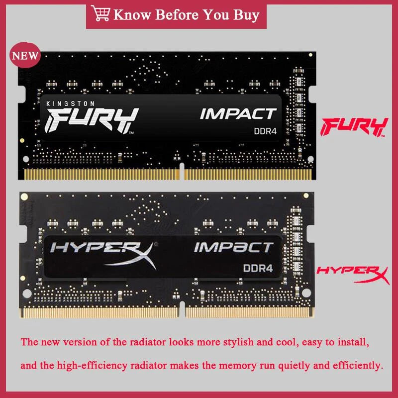 Kingston FURY Impact DDR4 RAM 32 16 8GB 3200MHz 2400 2666MHz SODIMM Memory 260Pin SODIMM PC4-19200 21300 25600 DDR4 Notebook RAM