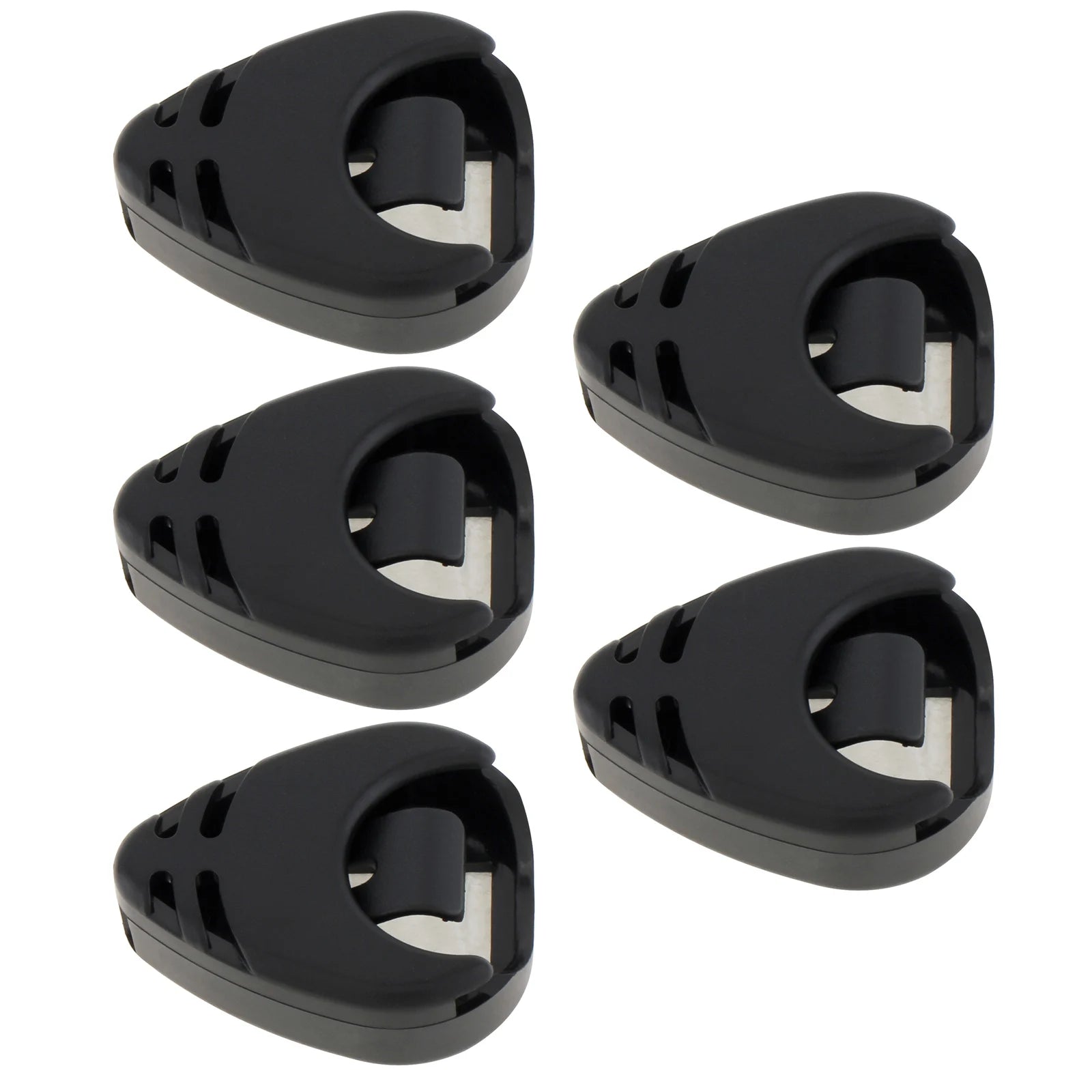 Black Plastic Stick on Guitar Pick Holder for Acoustic Ukulele / Guitar / Bass with Adhesive Back, Convenient Picks Placement