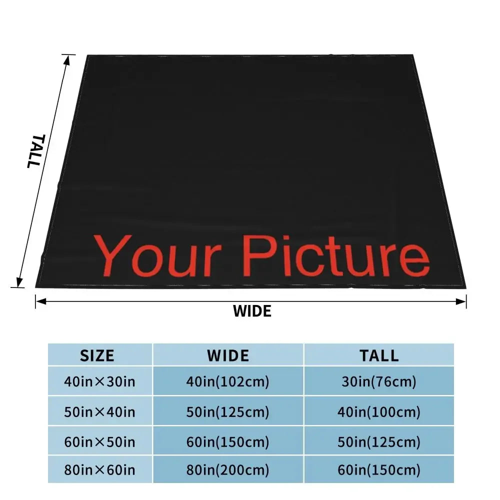 Your Picture Blanket Cover Coral Fleece Plush Customized DIY Print on Demand Dropshipping Warm Throw Blankets for Bed Bedspread