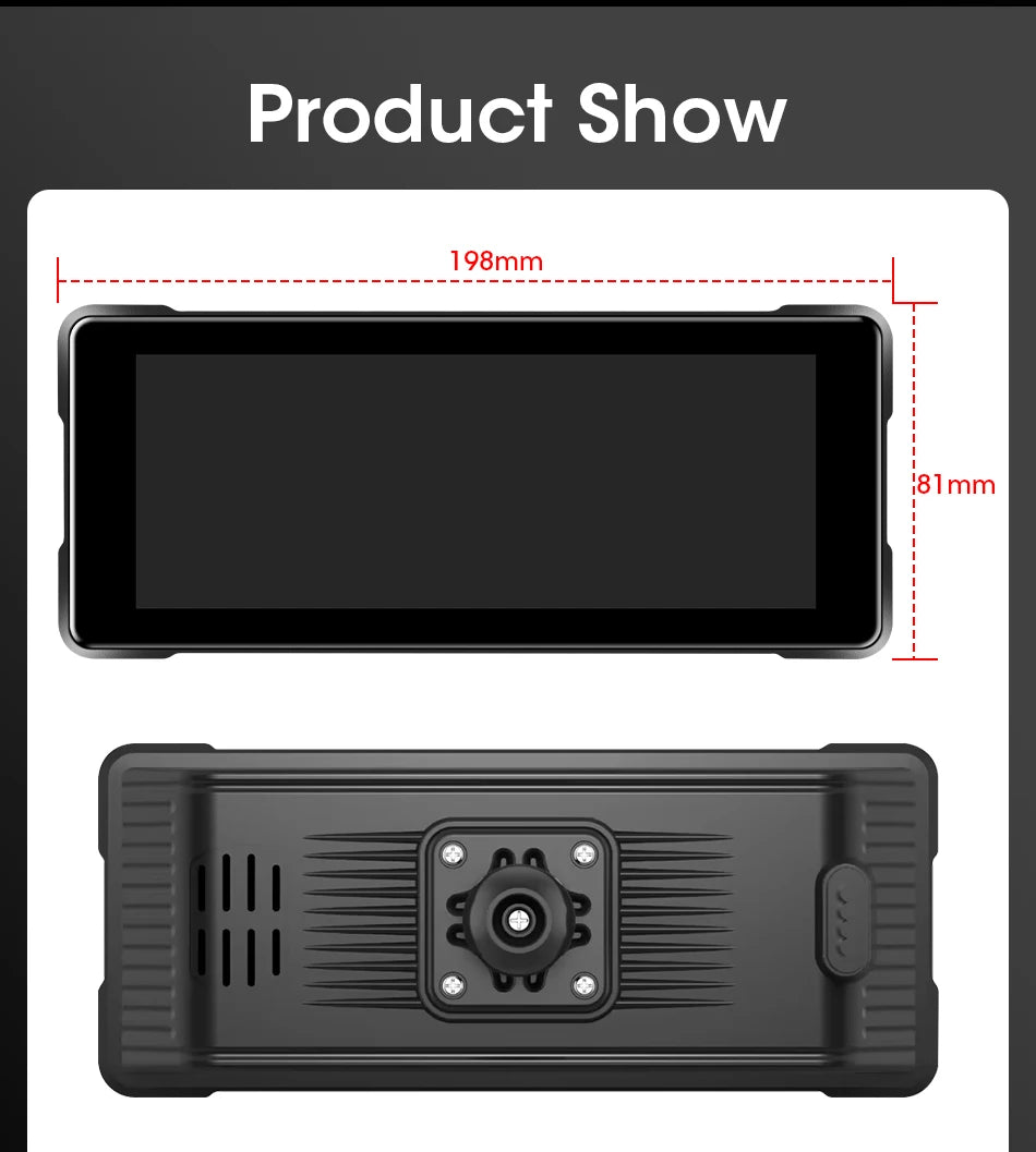 6.86 inch Motorcycle DVR Navigation CarPlay Camera Linux IP67 Waterproof Dual Bluetooth For Moto screen Wireless Android Auto