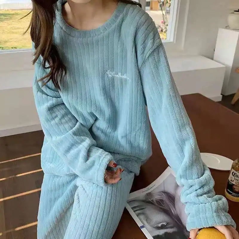 Winter Women's New Pajamas Homewear Suit Women's Fall and Winter Warm Clothes Coral Velvet Leisure Pajamas Padded Homewear