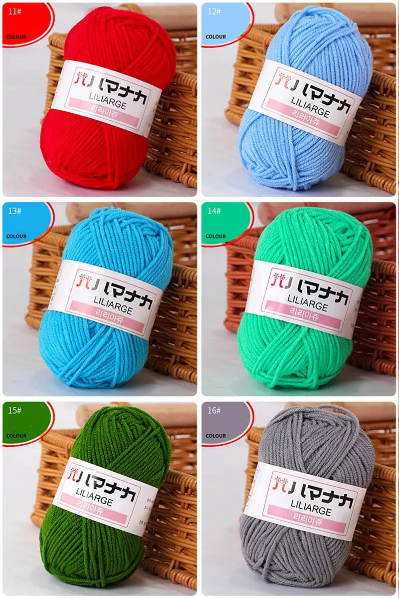 25G Baby Milk Sweet Soft Cotton Knitting Wool Yarn Thick Fiber Yarn Velvet Yarn Hand Knitting Wool Crochet Yarn for DIY Sweate