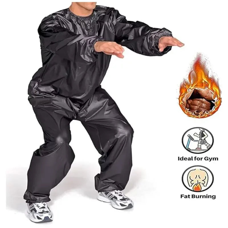 PVC Men Woman Sauna Suit Exercise Weight Loss Exercise Slimming Gym Fitness Workout Antirip Waterproof Sports Sweat Sauna Suit