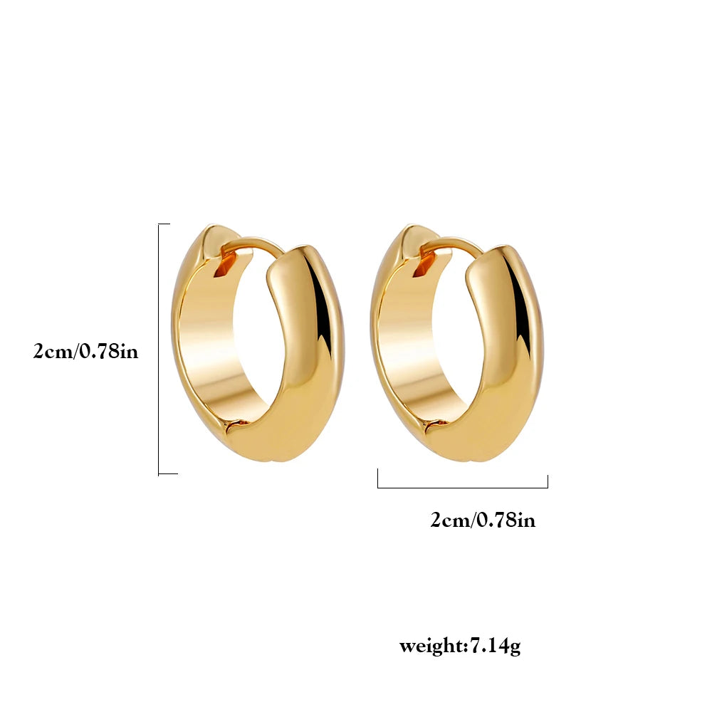 Punk Gold plated Chunky Irregular Hammered Hoop Earrings for Women Minimalist Geometric Twisted Polished Ear Ring Huggie Hoops