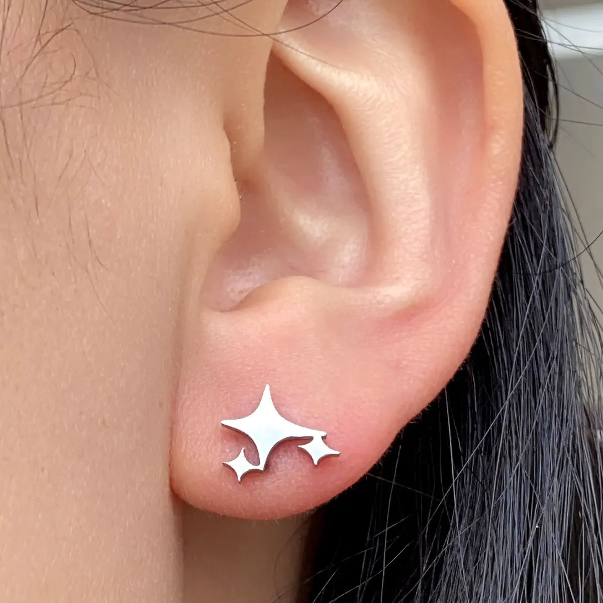 Stainless Steel Earrings Small Cute Butterfly Star Moon Heart Stud Earrings Set Punk Piercing Earing Women's Minimalist Jewelry