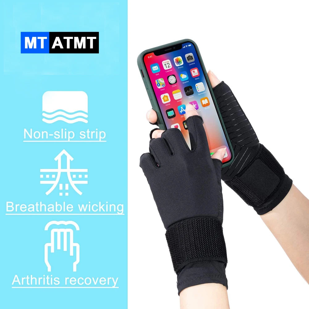 1Pair Compression Arthritis Gloves with Strap,Carpal Tunnel,Typing Joint Pain Relief Women Men Therapy Wristband