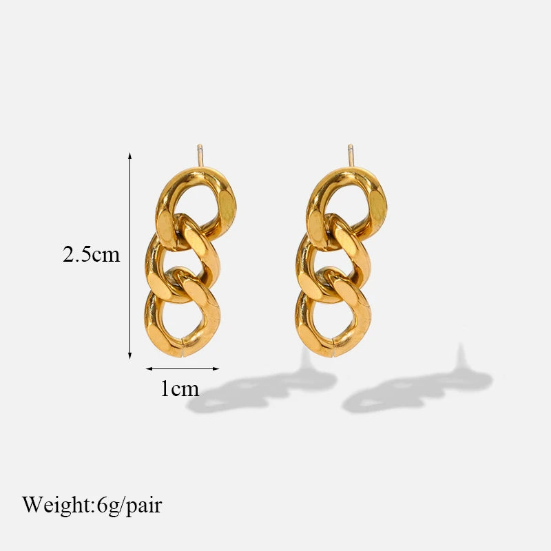 EILIECK 316L Stainless Steel Metal Hollow Hoop Huggie Earrings For Women High-quality Fashion Gold Color Ear Jewelry Accessories