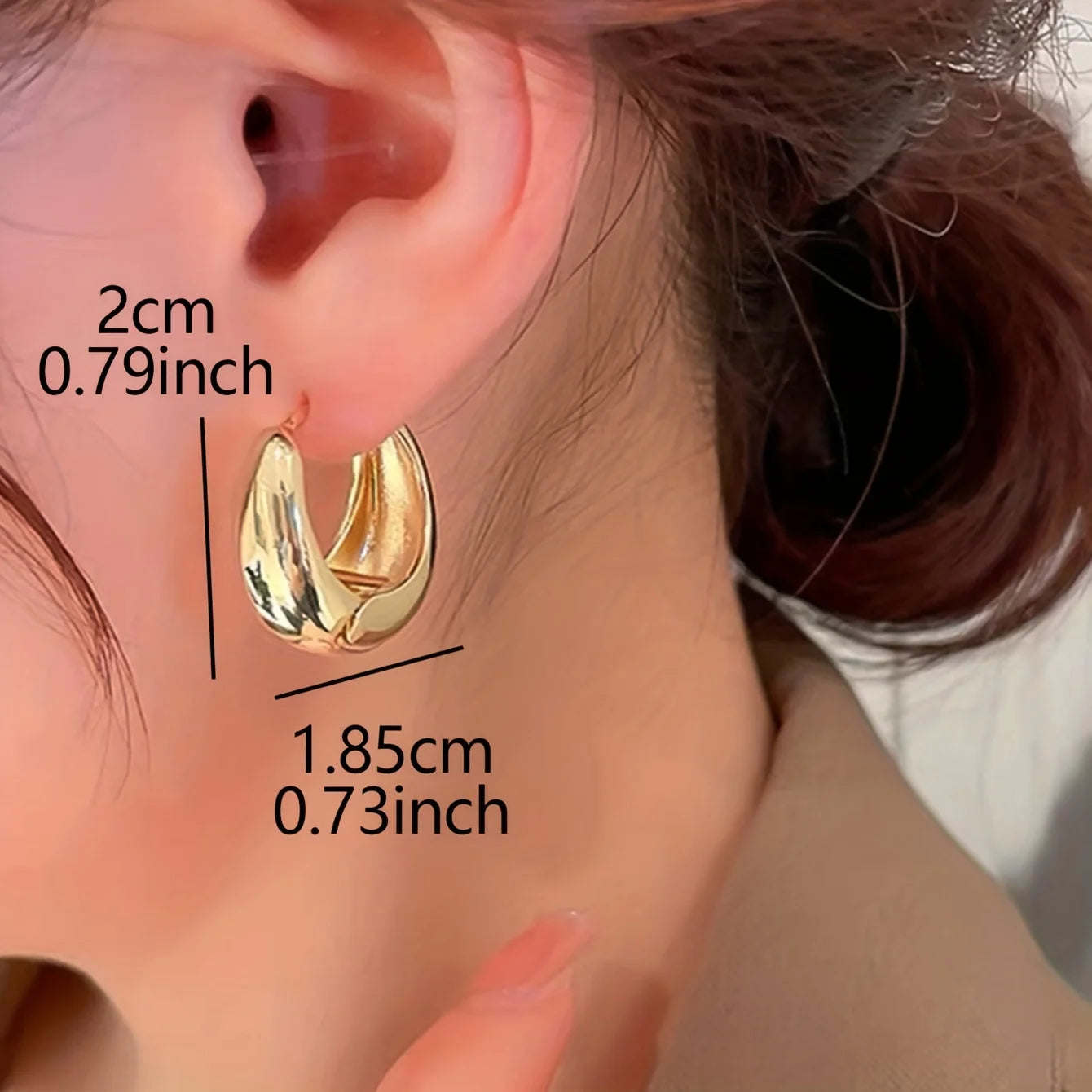 Geometric Ear Buckle Hoop Earrings for Women Girl Smooth Metal Round Circle Earring Luxury Fashion Punk Earrings Jewelry Gifts