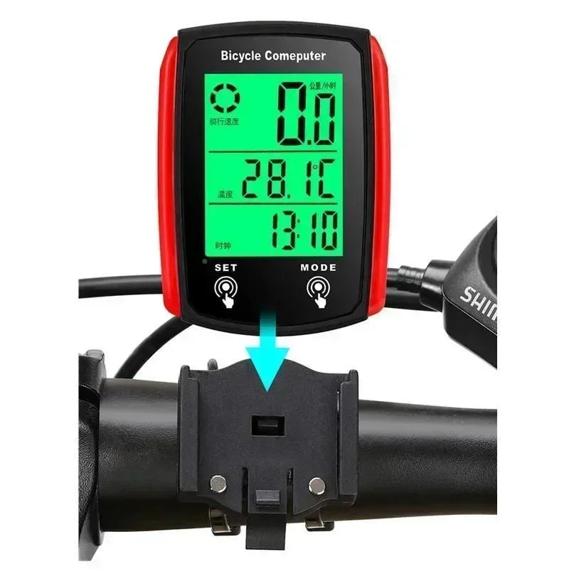 Wired Bike Computer LED Digital Bicycle Speedometer Odometer Touchscreen Cycling Computer Waterproof with Backlight