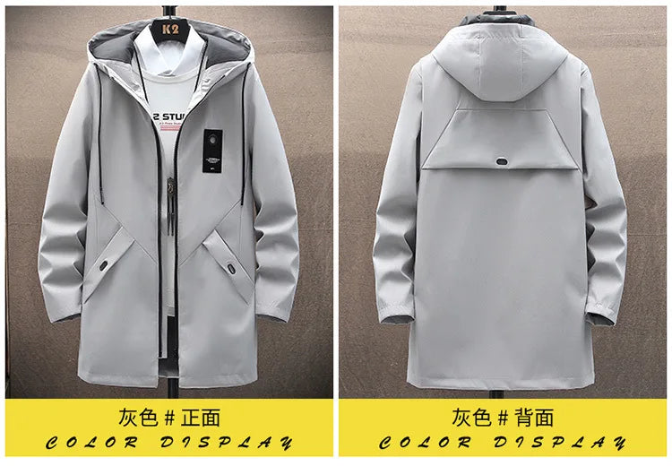 2024 Spring and Autumn New Classic Fashion In The Long Coat Men Casual Loose Comfortable High Quality Trench Coat