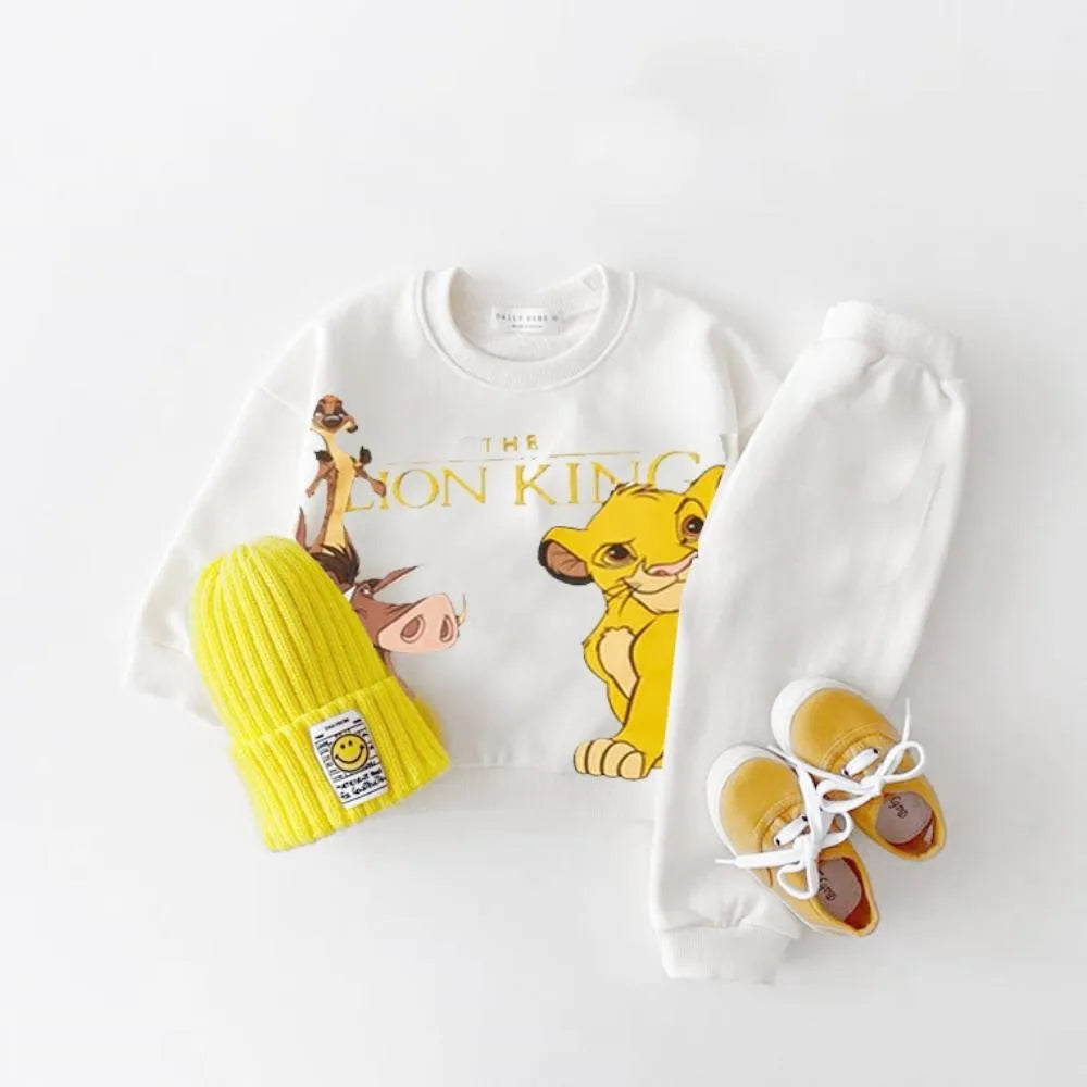 Spring Girl Princess Set Autumn Baby Boy And Toddler Cute Disney Casual Wear Children's Long Sleeved Printed Clothes