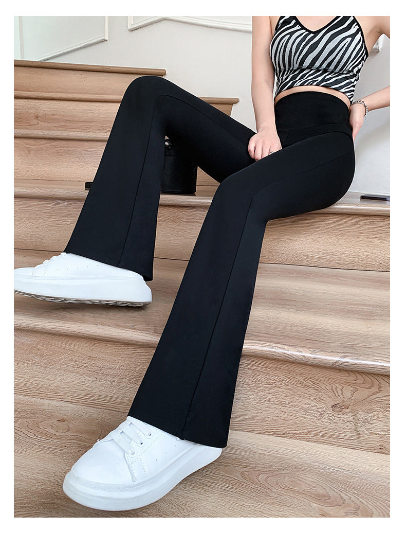 Women Flare Pants Slim High Waist Solid Sexy Shark Flare Pants Fashion Casual Streetwear Elastic Butt Lift Skinny Leggings