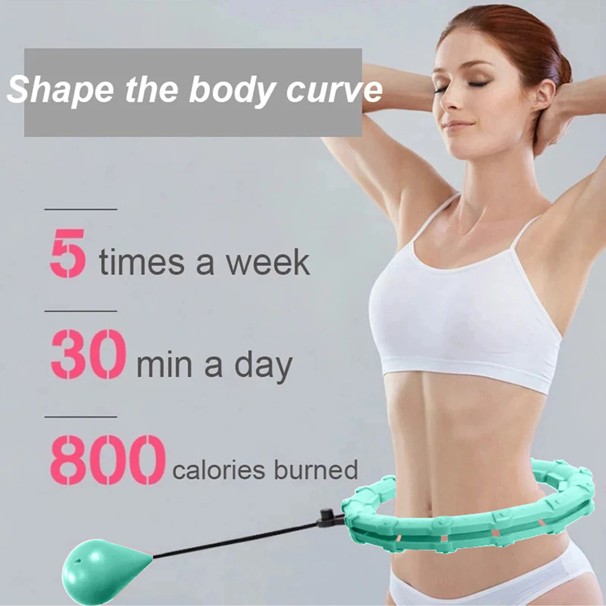 21/24/27/30 Knots Weighted Hula Circle Sport Hoops Weight Loss Plus Size Smart Exercise 2 in 1 Adjustable with Detachable Knots