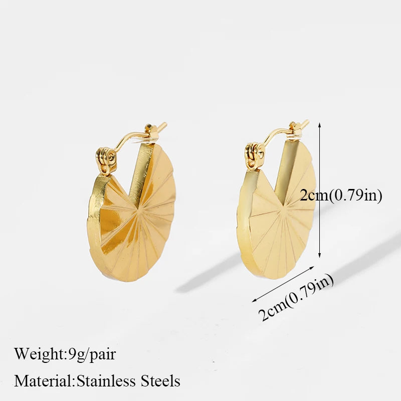 EILIECK 316L Stainless Steel Waterproof Gold Color Stud Earrings For Women Girl Fashion New Gift Ear Buckle Jewelry Bijoux