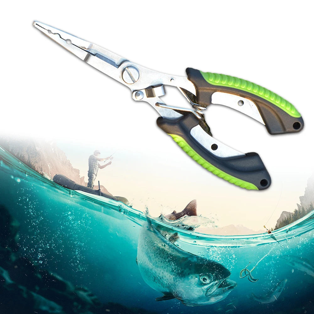 Fish Pliers Ergonomics Anti-slip High-strength Multifunctional Cut Fishing Line Fishing Tied Hooks Pliers Angling Equipment 