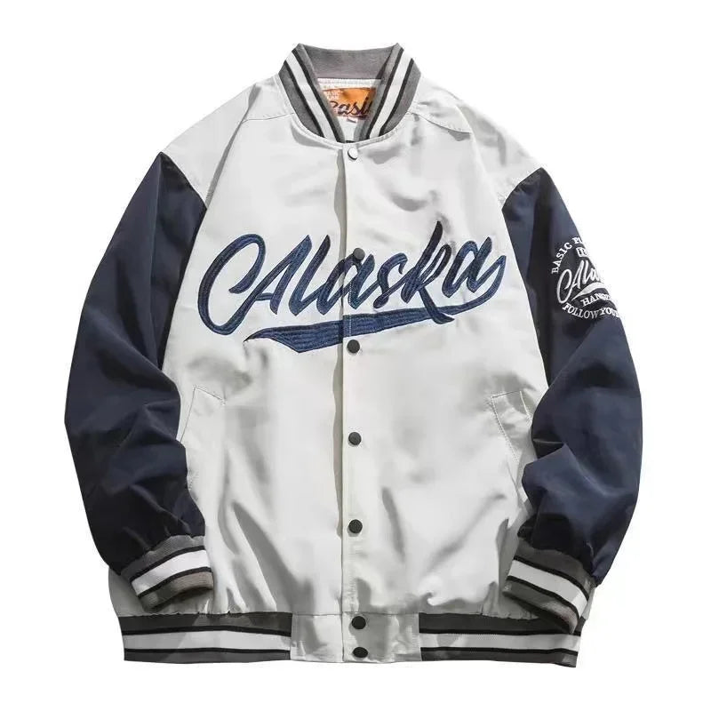 90 Street retro baseball uniform letter embroidery Y2K casual loose Joker high street coat couple Harajuku style sports