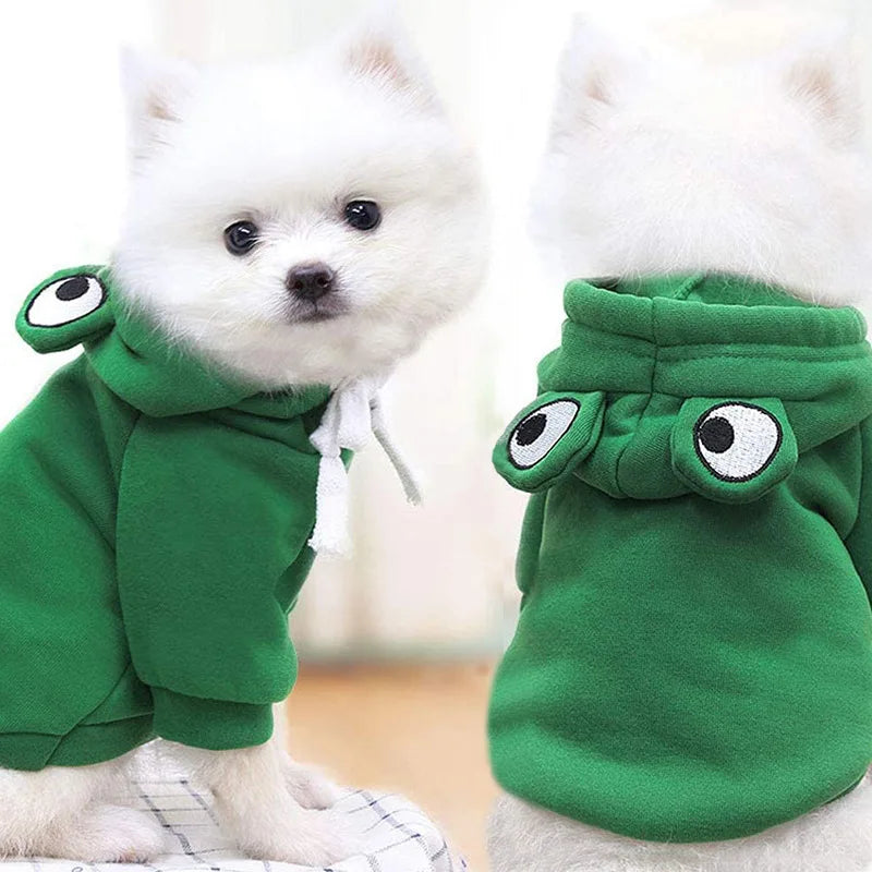 Cute Dog Hoodie Frog Shape Dog Coats Pet Halloween Cosplay Costume Pet Clothes Dogs Hooded Sweatshirt for Puppies Cat