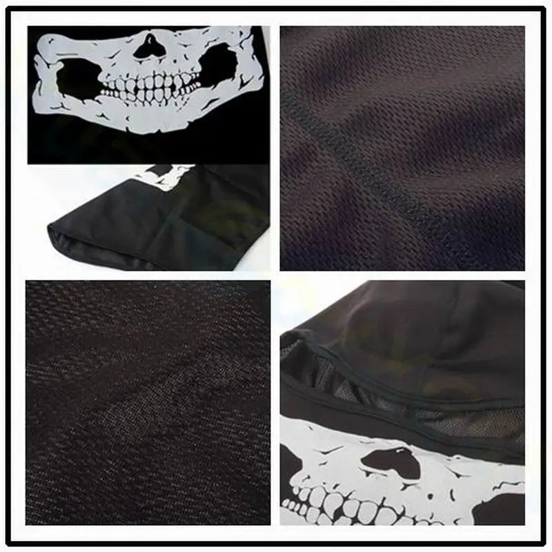 Bicycle Balaclava Full Face Mask Skull Print Motorcycle Full Face Mask Windproof Skiing Head Neck Warmer Bicycle Helmet Liner