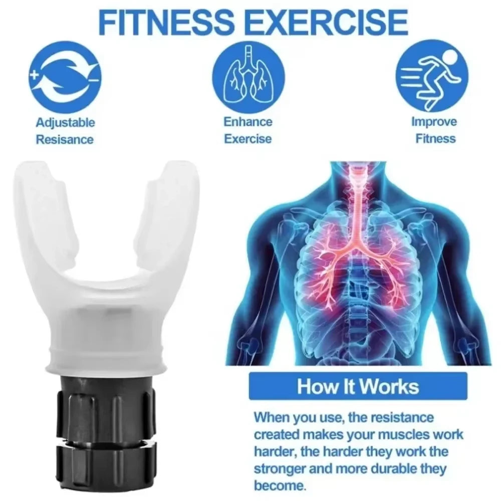 Breathing Exercise For Lungs Portable Breath Fitness Exerciser Device Endurance Workout Device With Adjustable Resistances