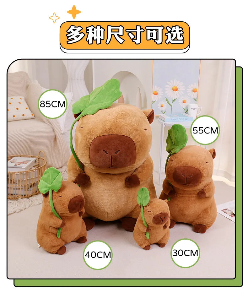 Lotus leaf Capybara Plush Toy Turtle Oyster Bee Bckpack Capibara Cosplay Unicorn Dinosaur Boba Bread Ring Decor Stuffed Animals