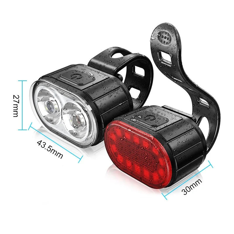 Cycling Bicycle Front Rear Light Set Bike USB Charge Headlight Light MTB Waterproof Taillight LED Lantern Bike Parts