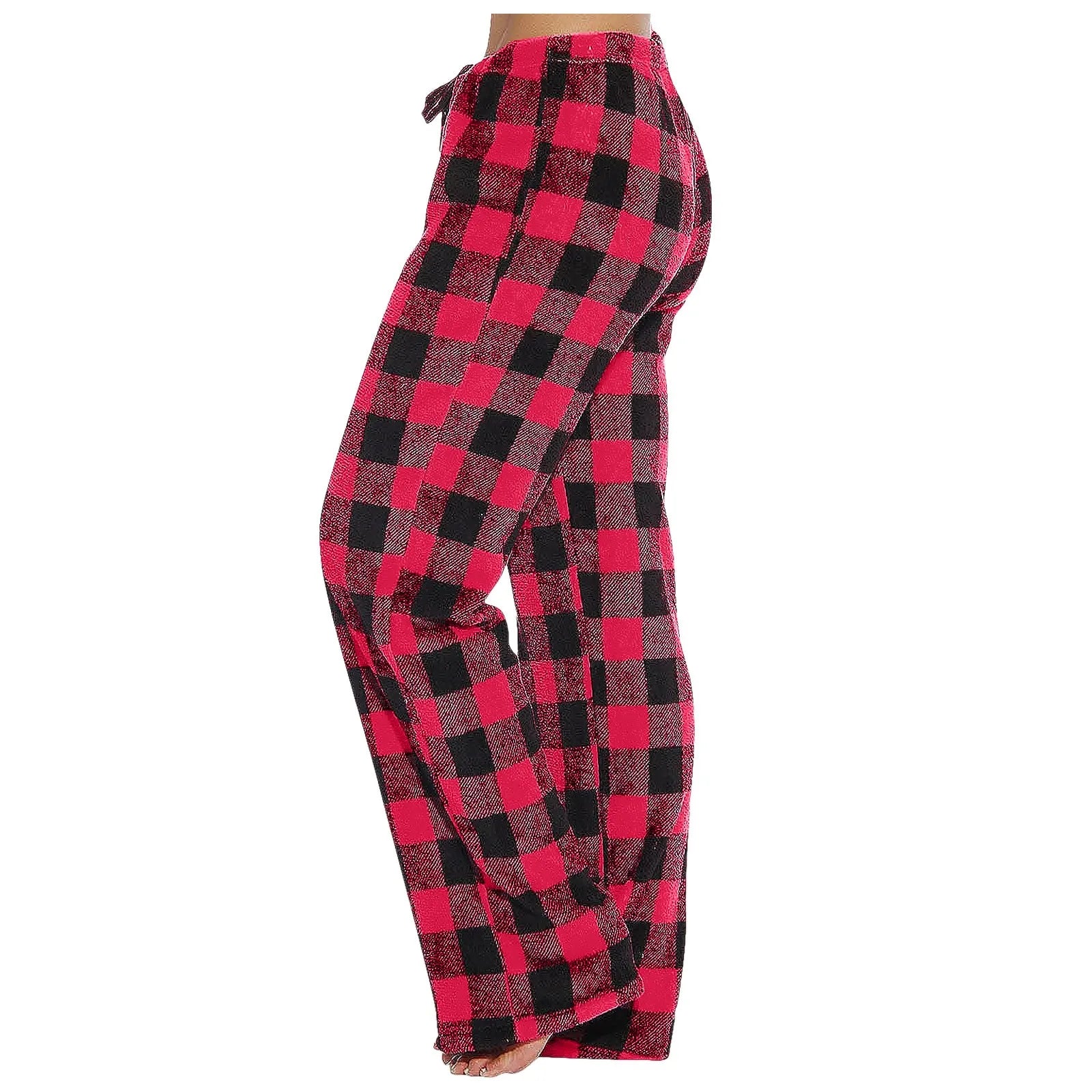 Women'S Pajama Pants Fleece Pajama Plaid Bottoms Ultra Soft Pj Pants Comfy Sleep Pants Sleepwear Loungewear