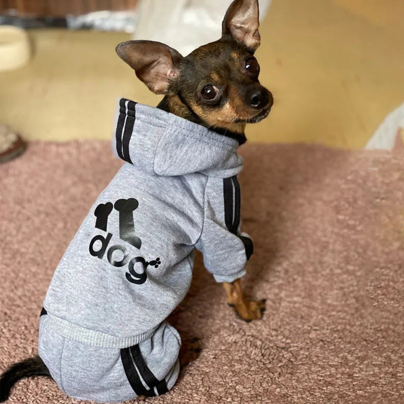 Adidog Clothes for Small Dogs Autumn Winter Warm Puppy Cat Coat Sport Overalls for Dogs Chihuahua French Bulldog Clothing Outfit