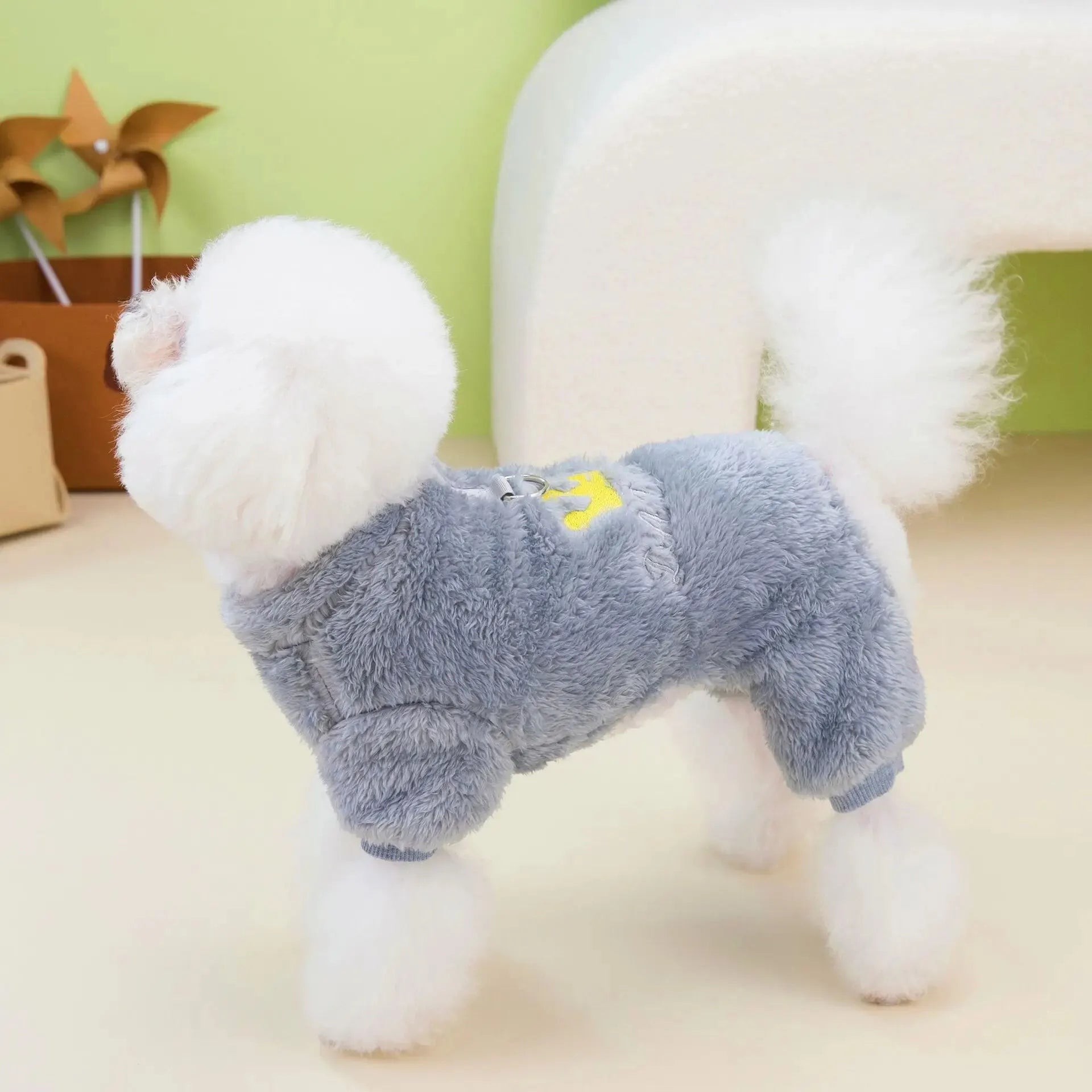 1pc Pet Dog Clothes Soft Warm Fleece Dogs Jumpsuits Crown Pattern Pet Clothing for Small Dogs Puppy Cats Costume Coats