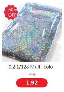 24 Colors Holographic Chunky Glitter 24 Colors Total Laser Nail Glitter Flakes Chunky Holographic Laser Nail Glitter