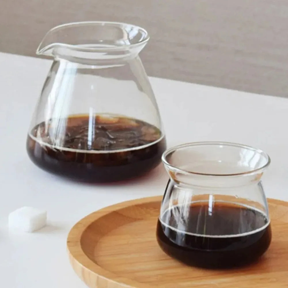 210-520ml Cold and Heat Resistant Coffee Aroma Cup Hand-brewed Coffee Pot Coffee Sharing Pot High Borosilicate Glass Coffeeware