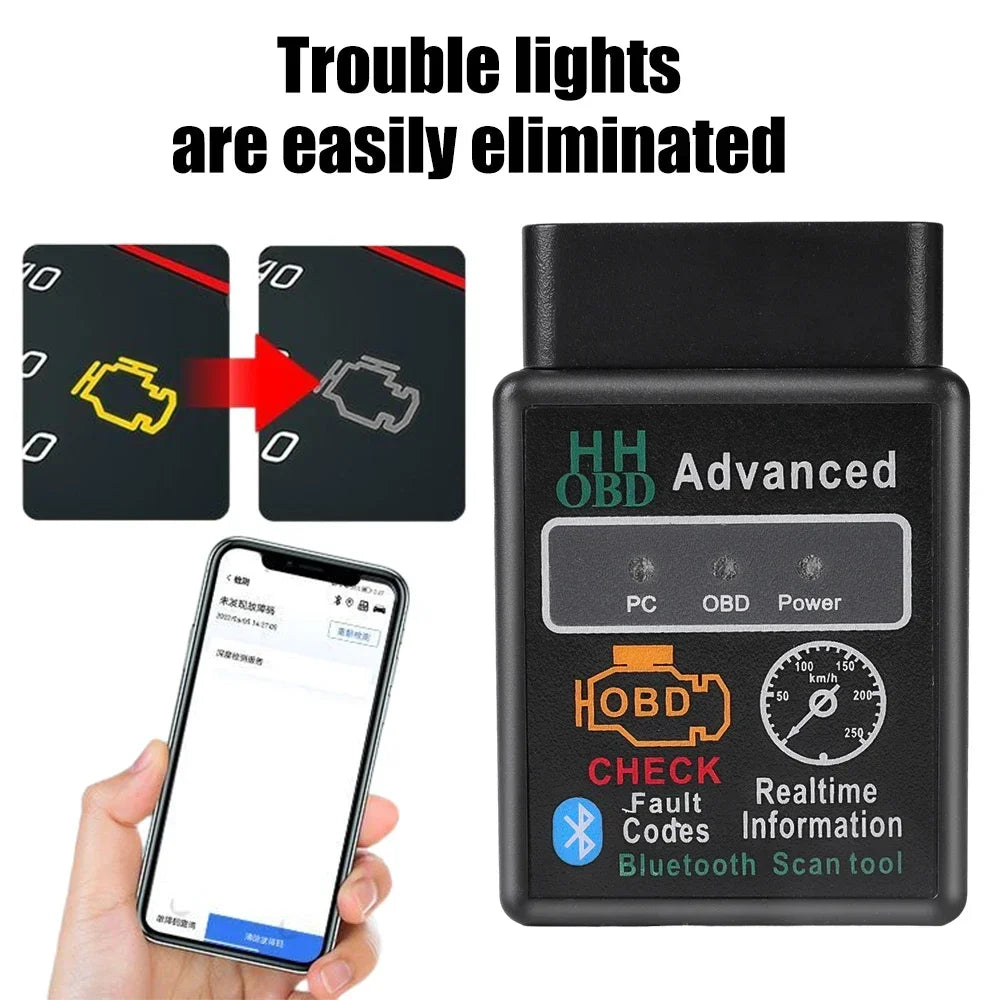 Bluetooth-Compatible Car OBD2 Scanner Elm327 V1.5 Code Reader OBDII Diagnostic Tool Diagnosis Scanner for Android IOS Windows