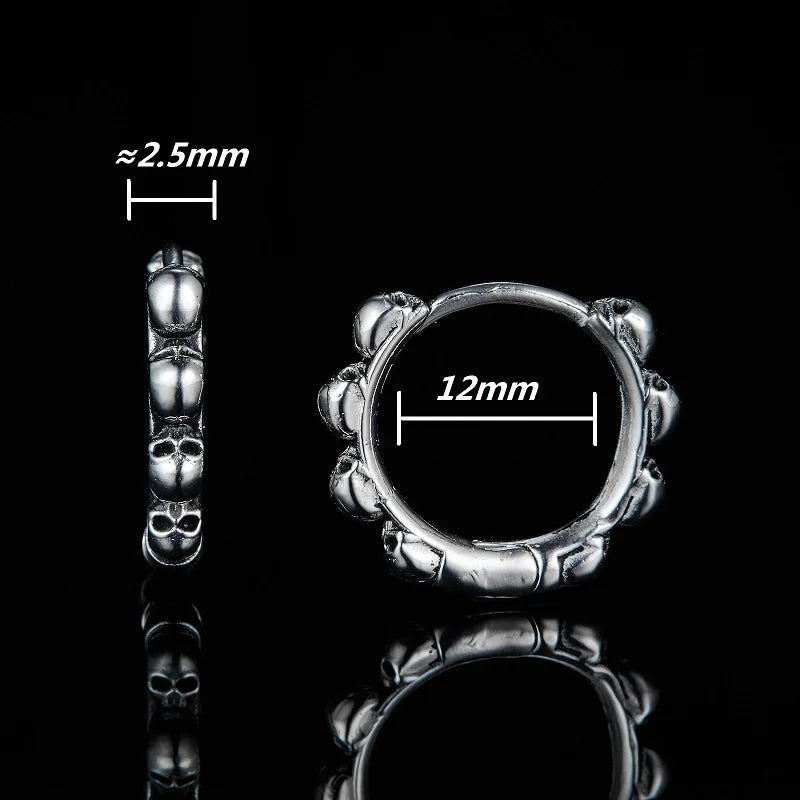 1Piece New Arrival Punk Vintage Small Hoop Earrings For Women Men Stainless Steel Multi-style Hip-hop Gothic Ear Jewelry Gifts