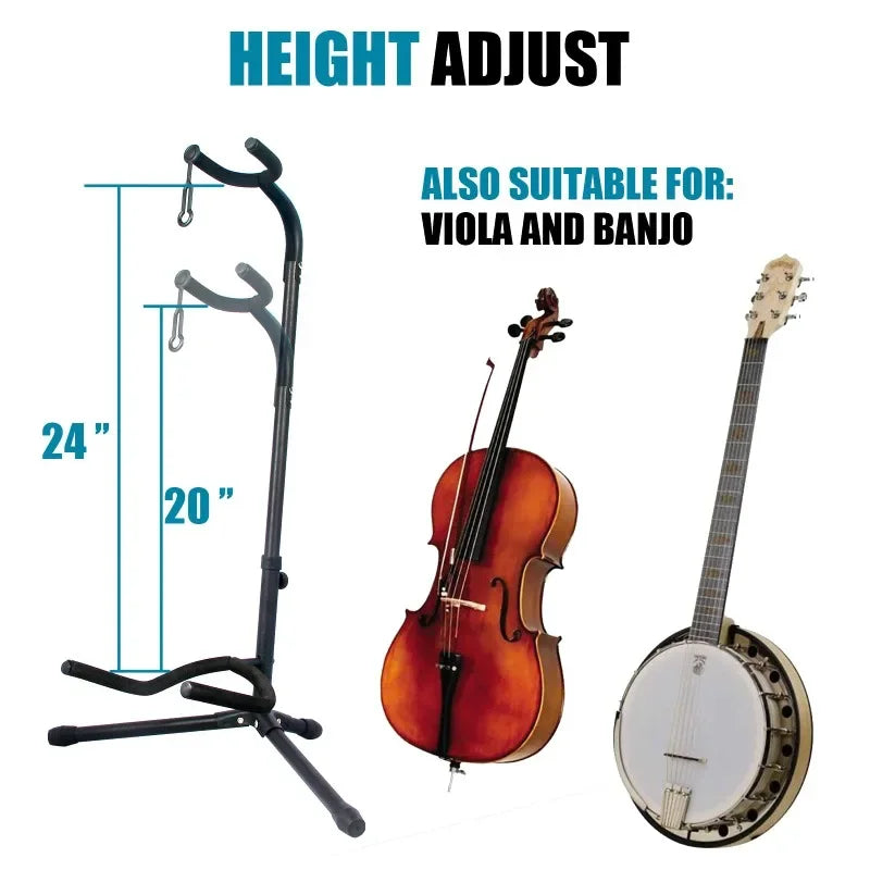 Vertical Guitar Stand Folding Liftable Folk Electric Guitar Display Stand Ukulele Pipa Bass Floor Stand Instrument Accessories