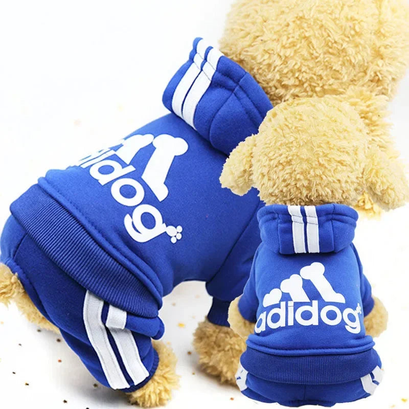 Adidog Clothes for Small Dogs Autumn Winter Warm Puppy Cat Coat Sport Overalls for Dogs Chihuahua French Bulldog Clothing Outfit