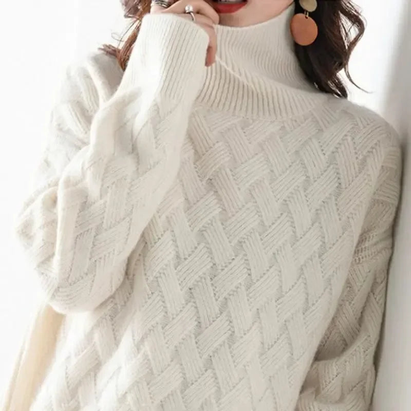 2024 New Women Loose Sweater Winter Casual Chic Cashmere Oversize Thick Sweater Pullovers Pullover Female Long Sleeve