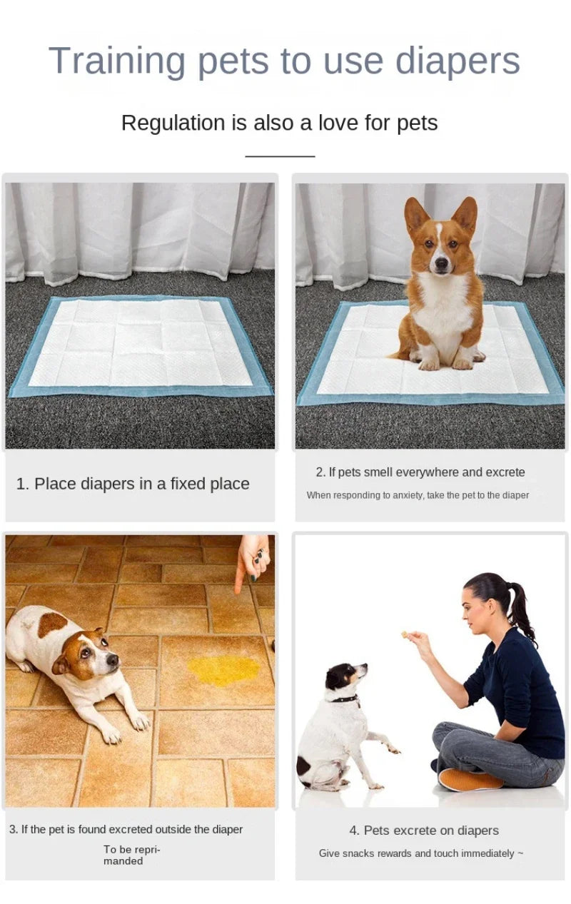 100/50/40/20PCS Absorbent Dogs Diapers Disposable Puppy Training Pee Pads Quick Dry Surface Mat Clean Cushion Dog Supplies