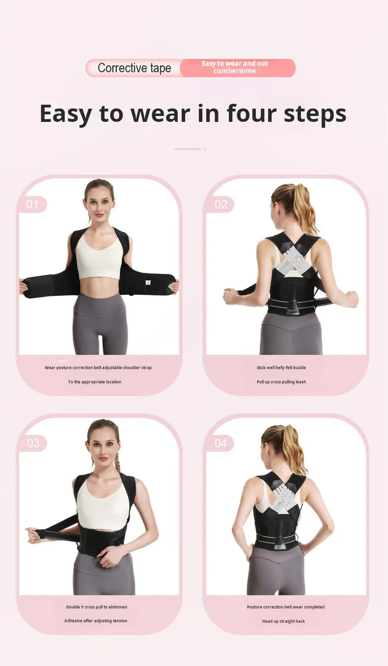 Shoulder and back posture correction with camel straps, adult body shape correction, male and female back support