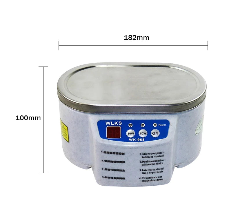 30/50W Digital Ultrasonic Cleaner Tub Dual Frequency Vibration Jewelry Parts Glasses Circuit Board Portable Watch Washer Machine