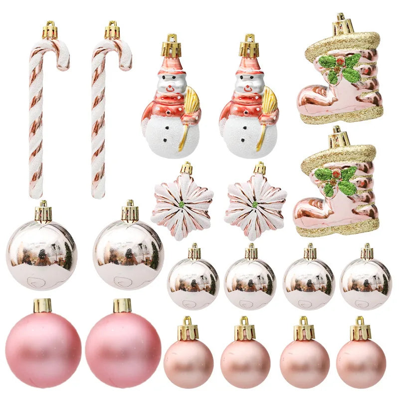 29/20Pcs Christmas Tree Balls Hanging Pendant Candy Cane Pine Cone Ornament Set Christmas Home Decoration 2024 Navidad New Year